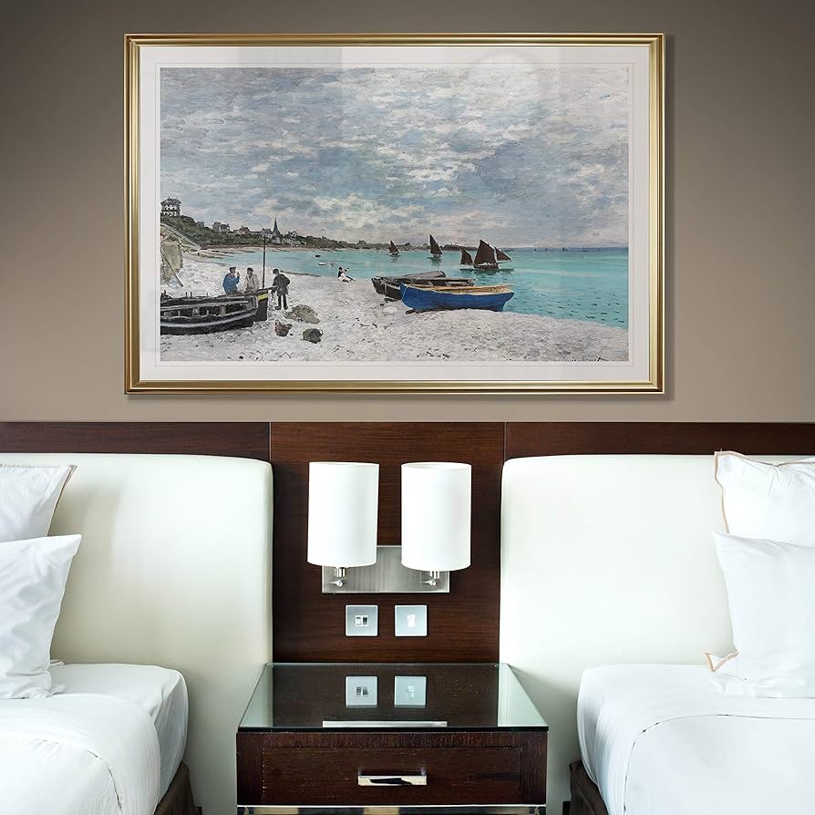 クロードモネ、ビーチアットセントあどれす The Beach at Sainte Adresse by Claude Monet Reproduction